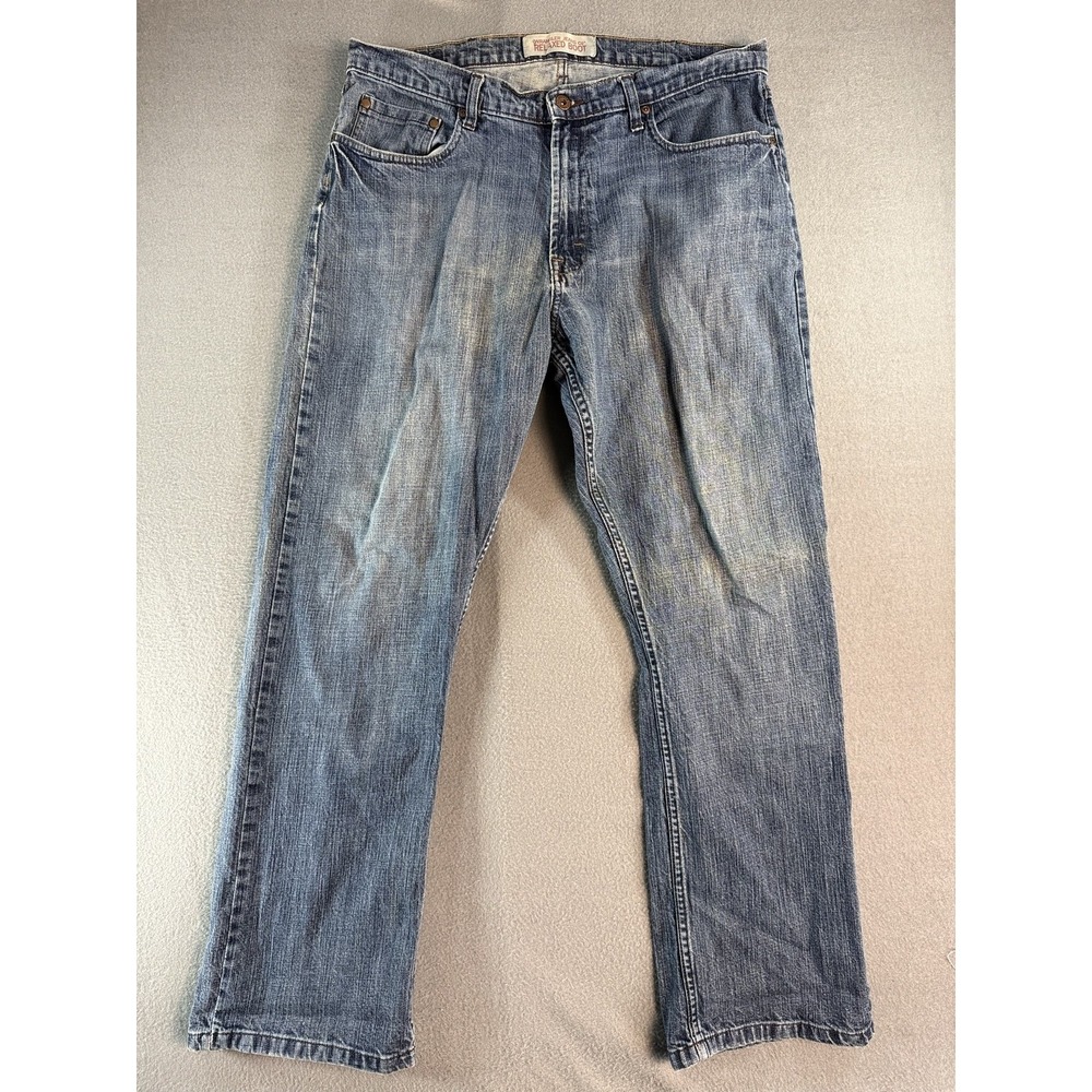 Wrangler Relaxed Boot Jeans Mens 36x32 Med Wash Blue Relaxed Bootcut Denim